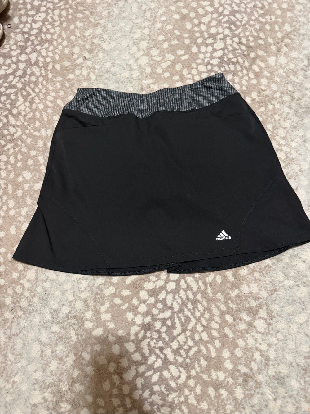 adidas Black Skort with Patterned Gray Waistband